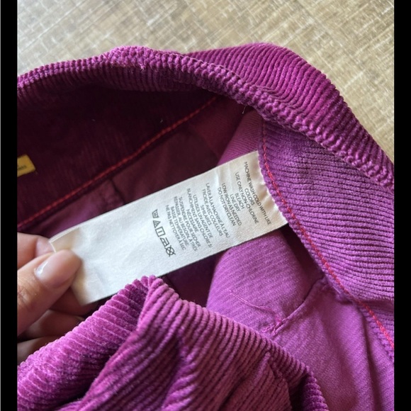 Anthropologie Maeve The Collette Corduroy Wide Leg Pants Grape Purple Size 33 - Picture 7 of 13